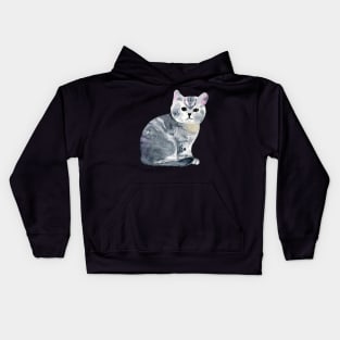 Gray kitty Kids Hoodie